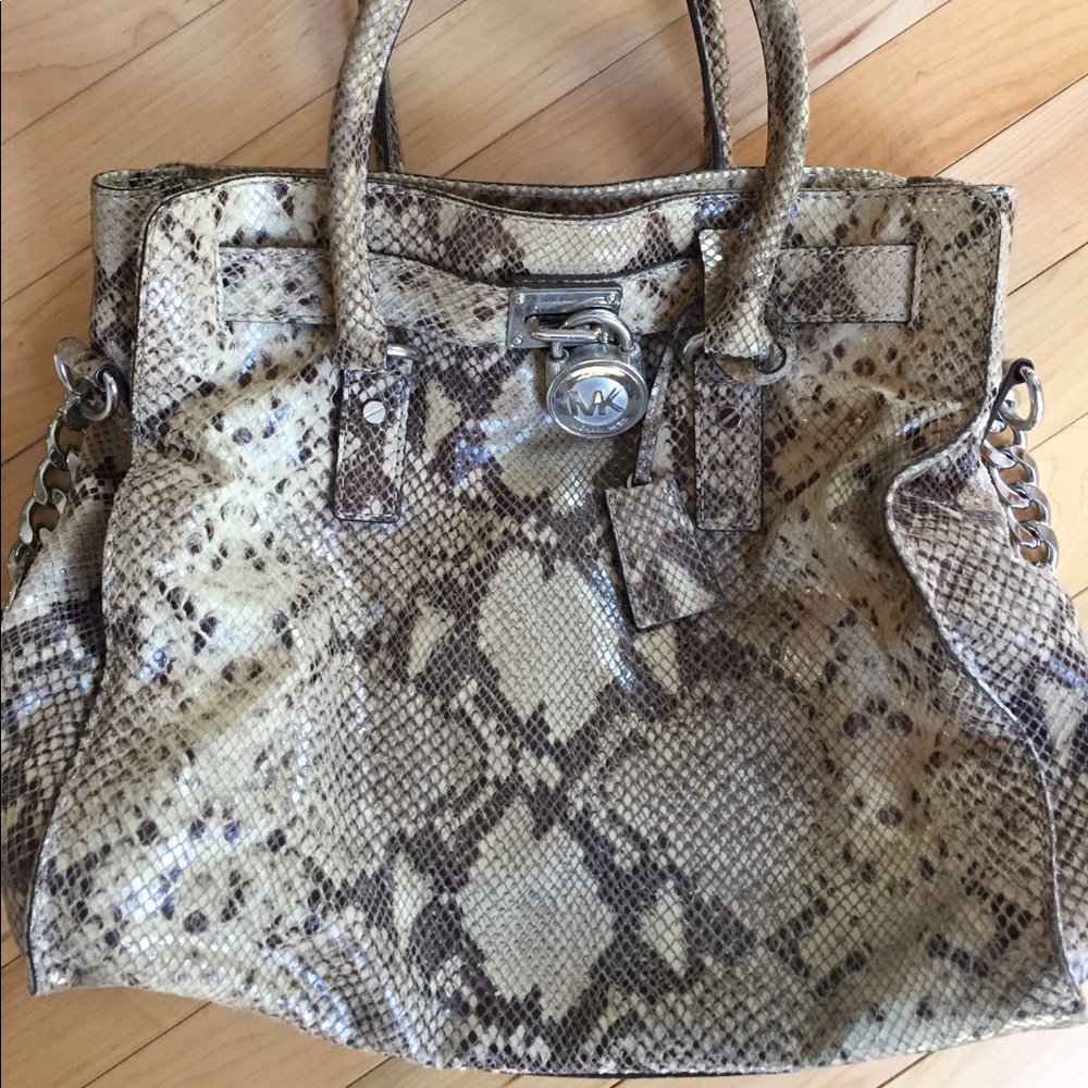 MICHAEL KORS CROCODILE SKIN SHOULDER BAG